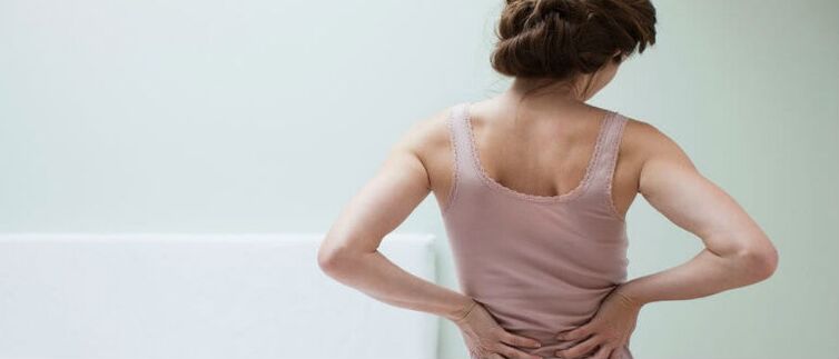 Osteochondrose der Wirbelsäule bei einer Frau